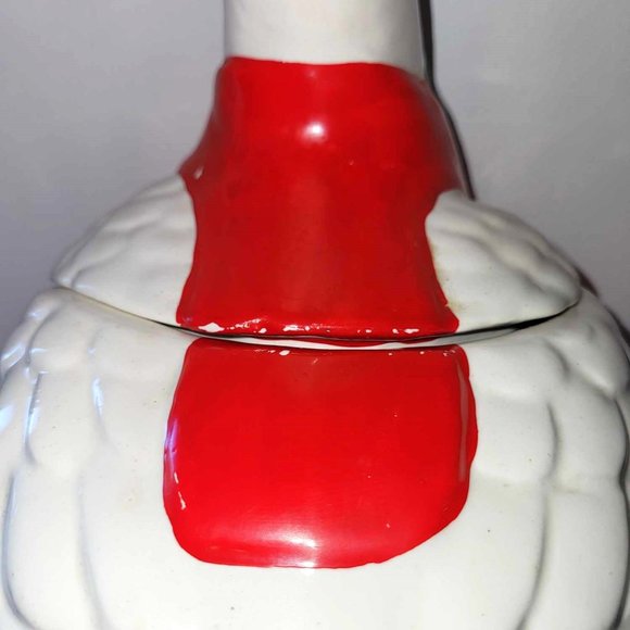 VINTAGE 12" DUCK IN RED TUXEDO COOKIE JAR GREEN BOW TIE HAND PAINTED - Picture 7 of 12